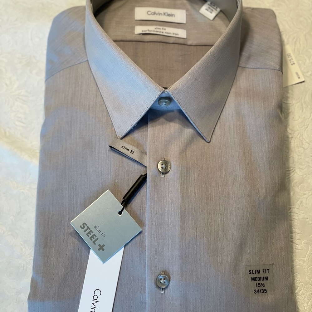Calvin Klein Dress Shirt - Slim Fit Steel+